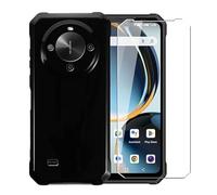 WDMYLFTW Coque pour Fossibot F105 Cover + 1 Pièce Verre trempé écran Film Protecteur - Silicone Bumper Transparent TPU Souple Housse Étui Protection Case (Black)