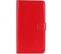 WDMYLFTW Coque pour Ulefone RugOne Xever 7 Housse, Antichoc Flip Bumper Rabat Étui de Protection Cuir PU Porte Carte Pochette de Portefeuille Case Cover Etui (Rouge)