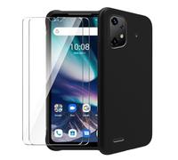 WDMYLFTW Coque pour Umidigi Bison X20 Cover + 2 Pièces Verre trempé écran Film Protecteur - Silicone Bumper Transparent TPU Souple Housse Étui Protection Case (Black)