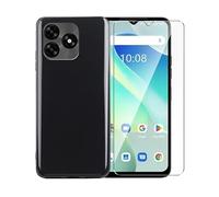 WDMYLFTW Coque pour Umidigi G5 Cover + 1 Pièce Verre trempé écran Film Protecteur - Silicone Bumper Transparent TPU Souple Housse Étui Protection Case (Black)