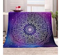 WDNKJQ Couverture Épaisse et Chaude Impression 3D Mandala Violet Couvertures en Polaire en Microfibre pour Voyage Canapé pour Enfants Adolescents Adultes 150x200cm