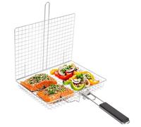 WDOPEN Ensemble de panier de barbecue en acier inoxydable pliable portable pour le camping, les poissons, les crevettes, les légumes