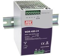 WDR-480-24 Alimentation à découpage DIN 480W 180-550VAC/254-780VDC Sortie 24V-20A MEAN WELL