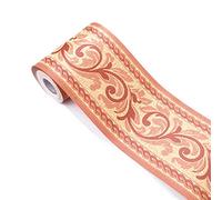 WDragon Autocollant élégant motif Foral - Bordure de papier peint - Autocollant mural pour salle de bain, cuisine, plafond - Imperméable et amovible - 10 cm x 10 m