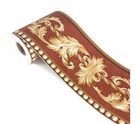 WDragon Frise de papier peint à motif floral marron foncé - Bordure décorative pour salle de bain, salon, cuisine - 10 cm x 5 m