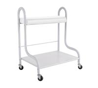 WDRENTOOL Beauty Salon Chariot à ongles ou bain de pieds - Chariot portable pour bain de pieds - Repose-pieds avec roues pour machine de beauté - Super grande table SPA - Blanc