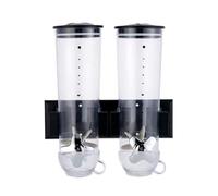 WDRENTOOL Lot de 2 distributeurs de céréales, double distributeur de céréales, 3 l, montage mural, distributeur d'aliments secs, de cuisine, pour céréales, céréales, bonbons, noir