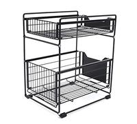 WDRENTOOL Organisateur sous évier - 2 étages - Tiroir télescopique - Tiroir extensible - Pour cuisine, chambre à coucher, salon, salle de bain