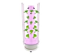 WDRENTOOL Tour hydroponique, système hydroponique avec éclairage LED, tour de plantation verticale pour 28 plantes, économie d'eau, avec pompe et minuterie, pour balcon, jardin, intérieur