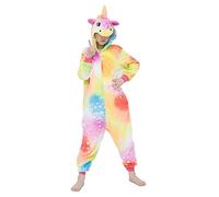 WDRHC Ensemble de Pyjama Licorne Grenouillère Animaux Romper Pajamas Kigurumi Onesie Cosplay Animal Combinaison Costume Vêtement de Nuit en Flanelles Soirée Noël Déguisement étoile céleste