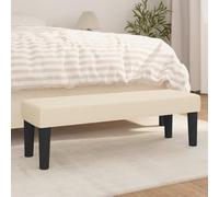 WDSAYREH Banc crème 100 x 30 x 30 cm en tissu | Rembourrage en mousse, respirant, multifonction comme banc de lit, instructions de montage incluses (français non garanti)