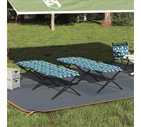 WDSAYREH Lot de 2 lits pliants de camping en tissu Oxford 210 x 80 x 46 cm | Cadre en acier, lit pliable pour extérieur, portable, facile à installer, facile d'entretien