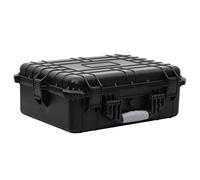WDSAYREH Valise de vol portable noire 55 x 43 x 21 cm en polypropylène ABS avec insert en mousse, résistante aux chocs, étanche, verrouillable, valve de pression pour compensation de la hauteur