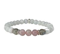 WDSBZNB Bracelet Pierre Bracelet Pierre de Lune, Labradorite Et Quartz Rose Calme, Spirituel, Débuts, Énergie Positive, Protection Soulagement du Stress