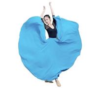 WDSBZNB Gonna a Ruota Intera Jupe Longue en Mousseline de Soie à Double Couche, Jupes de Plage de Vacances d'été for Femmes, Grande Jupe de Danse Violette, Verte et Blanche(Sky Blue,XS)
