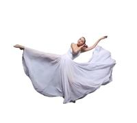 WDSBZNB Jupe De BalançOire éLéGante Jupe Longue de Danse du Ventre for Femme, en Mousseline de Soie, for Ballet, Grande balançoire, 720 degrés, Costume de Danse(White 540 Degree,80cm)