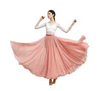 WDSBZNB Jupe De BalançOire éLéGante Jupe Longue de Danse du Ventre for Femme, en Mousseline de Soie, for Ballet, Grande balançoire, 720 degrés, Costume de Danse(Coral 720 Degree,85cm)