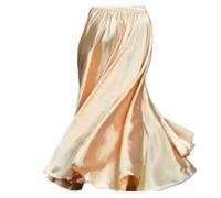 WDSBZNB Jupe De BalançOire éLéGante Jupe Longue de Danse for Femmes, Grande balançoire, 360/540/720 degrés, Tenue de scène, Costumes(Gold,Hemline 540 L 90cm)