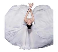 WDSBZNB Jupe De BalançOire éLéGante Jupes d'entraînement de Danse Classique for Femmes, Grande Jupe Longue d'entraînement Artistique, Costumes de Danse for Adultes(White,720 Degree 90cm)