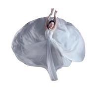 WDSBZNB Jupe De BalançOire éLéGante Vêtements de Danse Classique for Femmes, Jupe Longue Unie, vêtements élégants, Grande Jupe trapèze, vêtements d'entraînement de Ballet Moderne(White,360length90)