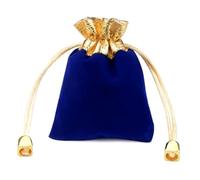 WDSBZNB Pochon Tissu Sacs Cadeaux en Velours avec Cordon de Serrage, Couleur dorée, 25 pièces, 7x9, 9x12, 12x16cm, Pochettes d'emballage for Bijoux de Mariage et de noël(Dark Blue,9X12CM_25PCS)