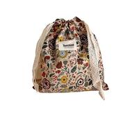 WDSBZNB Pochon Tissu Sacs de Rangement en Coton imprimé Floral, 3 pièces, for Couches, Grande Taille, Emballage Cadeau de noël et de Mariage, Pochettes à Cordon en Dentelle(Color-08)