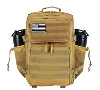 WDSBZNB Sac a Dos Sac à dos 35 L for hommes et femmes, idéal for les voyages en plein air, le camping, la randonnée, sport, week-end, fitness, avec double porte-gobelet(Khaki 35L)