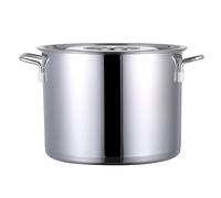 WDSOPK 50Cm Stainless Steel Stock Pot with Lid, Riveted Handles, Heavy-Duty Commercial Cookware for Soup, Stew & Sauce, Durable Kitchen Essential for Chefs(One Color-35Cm)