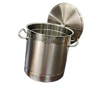 WDSOPK 60L Stainless Steel Stock Pot - Heavy-Duty Cookware for Gas & Induction, Large Soup Pot with Lid, Ideal for Catering & Home Cooking, 304 Grade Kitchen Essential(One Color-60L)