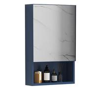 WDSOPK Aluminum Bathroom Medicine Cabinet with Rectangle Mirror Wall Mounted Storage for Bedroom Living Room Toilet GR? 50 * 11 * 65Cm(Blue-50 * 11 * 65Cm/19 * 4 * 26In)
