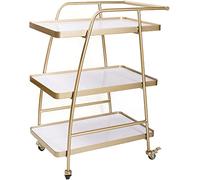 WDSOPK Bar Serving Cart for Hotel Business Restaurant, 3 Tier Outdoor Drinks Food Beauty Tea Catering Trolley Bar Cart Kitchen Rack with Wheels,Wood and Metal - 3 Colors