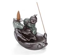 WDSOPK Brûleur D'Encens Lucky Gourd Brûleur D'Encens Cascade Porte-Encens À Refoulement Encensoir en Céramique Maison Bureau Yoga Salon De Thé Méditations Décor Porte-