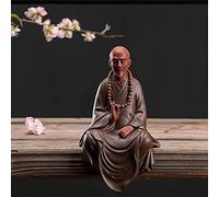 WDSOPK Buddha Figurine Monk Ornaments Creative Zen Resin Statues Study Room Desktop Wine Cabinet Tea Room Decoration Crafts Handmade Gift 20X11X8.4Cm