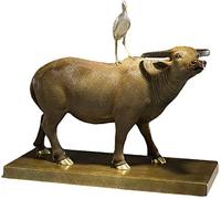 WDSOPK Bull Copper Statues Egret Bird Figurine Sculpture Desk Decor Ornaments Home Office Car Decoration Crafts Gift