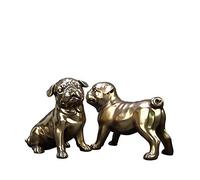 WDSOPK Bulldog Sculpture, Decorative Dog Statue Model Gold Plating Resin Crafts Home Decoration Art Gift