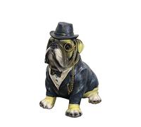 WDSOPK Bulldog Statue, English Bulldog Sculpture Simulation Dog Model Gentleman Dog Home Fun Animal Decoration Resin Crafts Gift