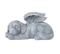 WDSOPK Cat Memorial Angel Pet Statue, Angel Wing Protect Sleeping Dog Garden Memorial Stone Statue,Marker Stone Figurine to Honor A Cherished Pet,Resin Crafts Sculpture,Garden S(Angel Dog)
