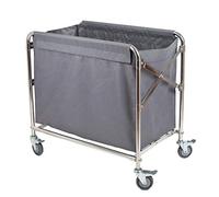 WDSOPK Chariot Utilitaire Pliable Multifonctionnel avec Cadre Métallique Robuste,Grand Chariot De Tri du Linge pour Le Rangement Et Le Service Hôtelier,Chariot Porta(Gris Foncé)