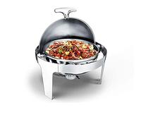 WDSOPK Chauffe-Plats Rond, Idéal pour Les Buffets D'Hôtels, avec Couvercle Rabattable À 180° Et Poignées Anti-Brûlures, Économe en Énergie.(Un)