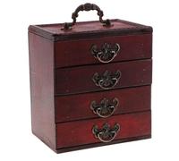 WDSOPK Coffret À Bijoux en Bois, 4 Niveaux, pour Femme, Organiseur De Bijoux, Étui De Rangement pour Colliers, Boucles d'oreilles Et Bagues