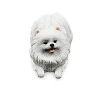 WDSOPK Decorative Dog Statue, Dog Model Sculpture Figure Animal Decoration Home Decoration Pomeranian Simulation Dog-White 8Cm Gift
