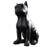 WDSOPK Decorative Dog Statue, French Bulldog Sculpture Creative Design Animal Vivid Art Resin Pet Home Decoration Crafts,Black Gift(Black)