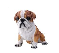 WDSOPK Dog Model Sculptures, Animal Statues Bulldog Simulation Desktop Resin Ornaments Painted Home Decorative Toy Collection of Art on Display Gift