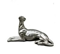 WDSOPK Dog Statue Sculpture, Greyhound Artificial Animal Model Plating Silver Pet Home Decoration Collection Sculpture Gift