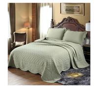 WDSOPK Ensemble De 3 Pièces en Coton Comprenant Un Couvre-Lit,Une Couette D'Été pour Couple,Un Surmatelas,Une Couverture Double Et Un Couvre-Lit Toutes Sa(B-3 Pièces 224X234Cm)