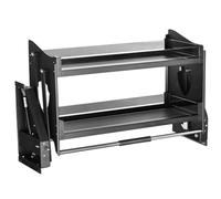 WDSOPK Étagère Rabattable À 2 Niveaux pour Placard Haut De Cuisine,Organisateur Robuste,Panier De Rangement,Étagère À Épices,Capacité De Charge : 15 Kg,(Noir - (L X L X H) 76 X 27 X 52 Cm)