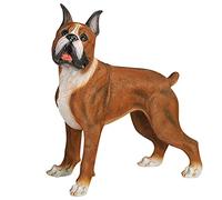 WDSOPK Garden Figurines, Simulation Boxer Dog Statue, Animal Memorial Ornaments, Resin Sculpture Waterproof, Decorated in Outdoor Home Courtyard Grass,L 42×20×44Cm Gift(M 30×15×32Cm)