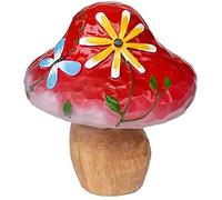 WDSOPK Garden Statues Garden Statues Decor Yard Art Animal Sculptures, Outdoor Garden Decor Statues, Resin Mushroom Sculptures Cute Patio Yard Lawn Crafts Ornaments Hand-Painted(Red-23X20X23Cm)