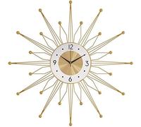 WDSOPK Grande Horloge Murale Décorative pour Salon - Horloge Murale Dorée Moderne, Silencieuse (sans Tic-Tac), À Piles, en Métal, Idéale pour La Décoration De Chambre.(Or - 50 Cm)