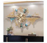 WDSOPK Grande Horloge Murale en métal silencieuse, Motif élan, sans tic-tac, Moderne, pour Salon, Chambre, Bureau, décoration, 100 cm(90cm)